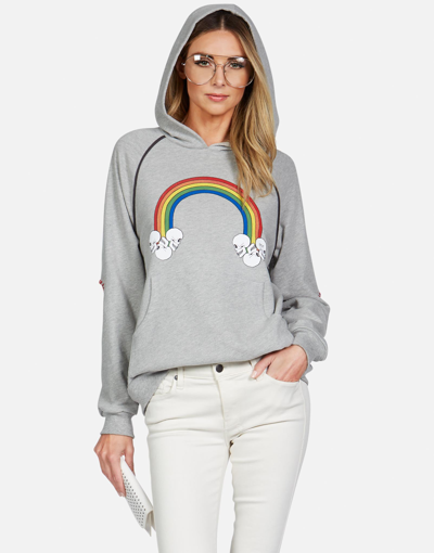 Lauren Moshi Kylie Rainbow Skull Cloud In Heather Grey