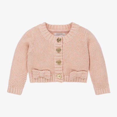 Angel's Face Baby Girls Pink Cotton Knit Cardigan