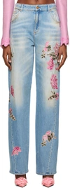 BLUMARINE BLUE FLORAL JEANS