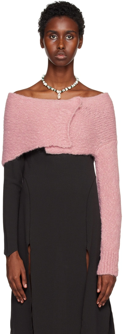 Paloma Wool Pink Morgui Cardigan In C/442 Soft Pink