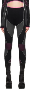 BALMAIN BLACK & PINK ROSSIGNOL EDITION SEAMLESS LEGGINGS