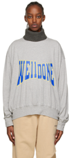 WE11 DONE GRAY UNBALANCED SWEATSHIRT