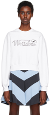 We11 Done White Printed Sweatshirt In White