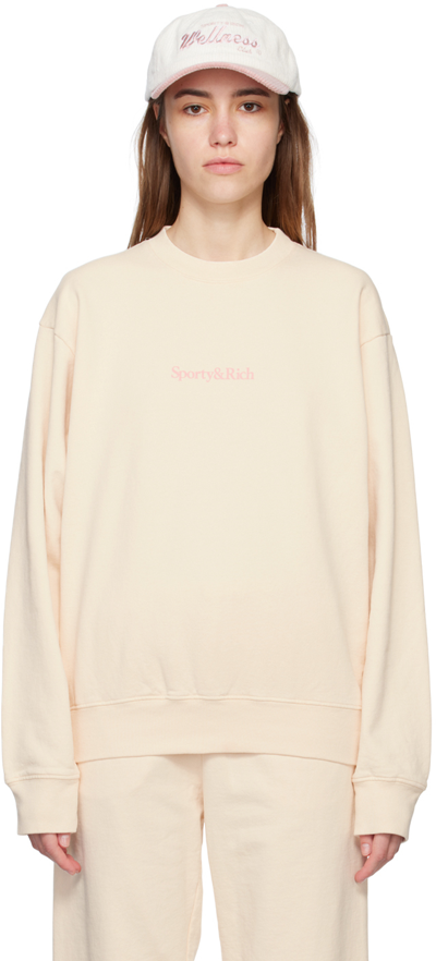 Sporty And Rich New Health Cotton Sweatshirt In Beige