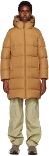 Otti Brown Long Cocoon Down Jacket In 21708276 Brown Sugar