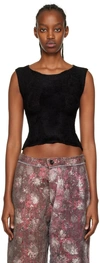 Vitelli Knitted Cropped Top In Black