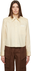 Wooyoungmi Yellow Cropped Shirt In Ivory 825i