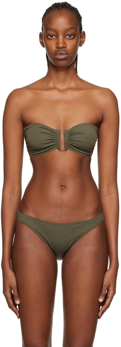 Eres Show Bandeau Bikini Top In Olive Noire