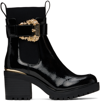 VERSACE JEANS COUTURE BLACK MIA BUCKLE ANKLE BOOTS