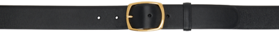 The Row Black Oval Belt In Black/ Gold