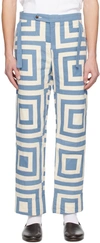 BODE BLUE & OFF-WHITE HOUSE STEPS TROUSERS