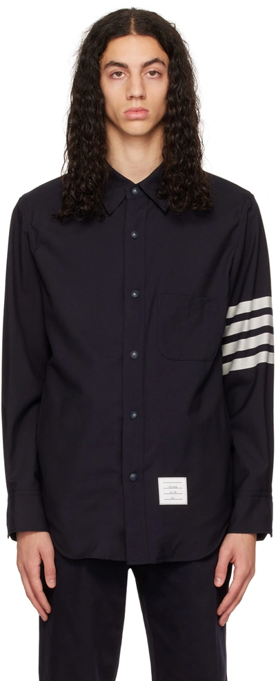 Thom Browne Navy 4-bar Jacket In Blue