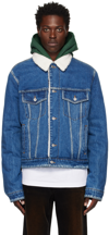 We11 Done Blue Regular-fit Denim Jacket In Blue