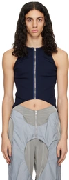 DION LEE SSENSE EXCLUSIVE NAVY FIN TANK TOP