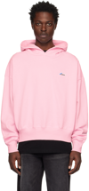 WE11 DONE PINK EMBROIDERED HOODIE