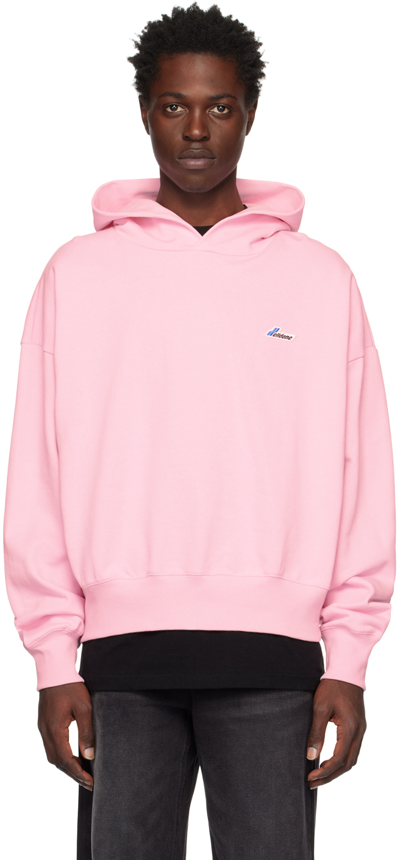 We11 Done Pink Embroidered Hoodie