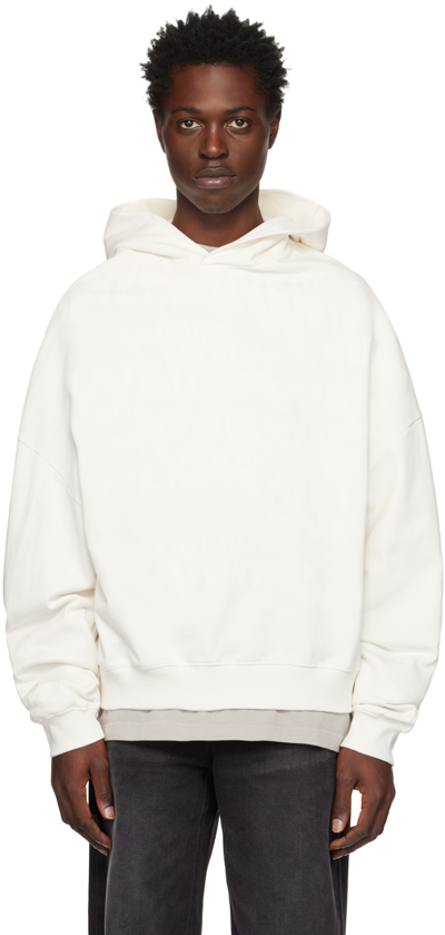 We11 Done Off-white Stamp Hoodie In Ivory