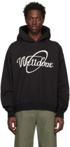 We11 Done Black Cursive Circle Hoodie In Black