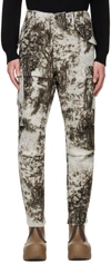 4sdesigns Off-white & Brown Tucked Cargo Pants In 0638 Crmbrn