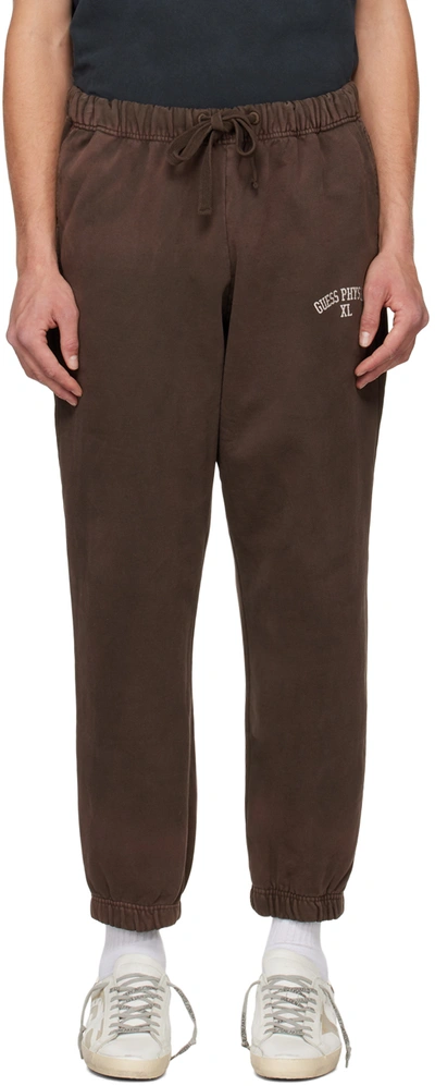 Guess Jeans U.s.a. Brown Two-pocket Sweatpants In Brown Espresso