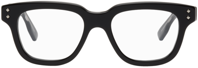 Gucci Black Square Glasses In Black-black-transparent