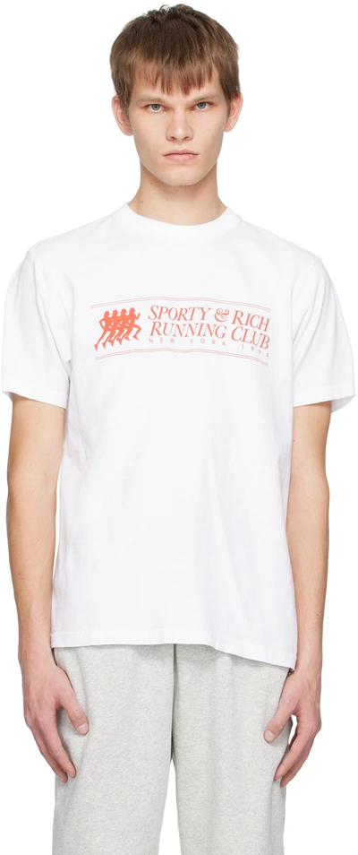 Sporty And Rich Motif-print Cotton T-shirt In White