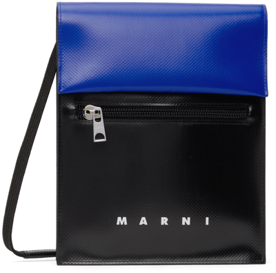 Marni Logo印花邮差包 In Z2o28 Black/royal