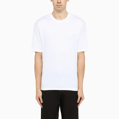 Prada Classic Crewneck T-shirt White In Multi-colored