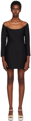 VALENTINO BLACK SCOOP NECK MINIDRESS