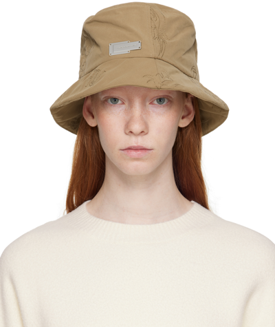 Feng Chen Wang Khaki Quilted Bucket Hat In Kahki
