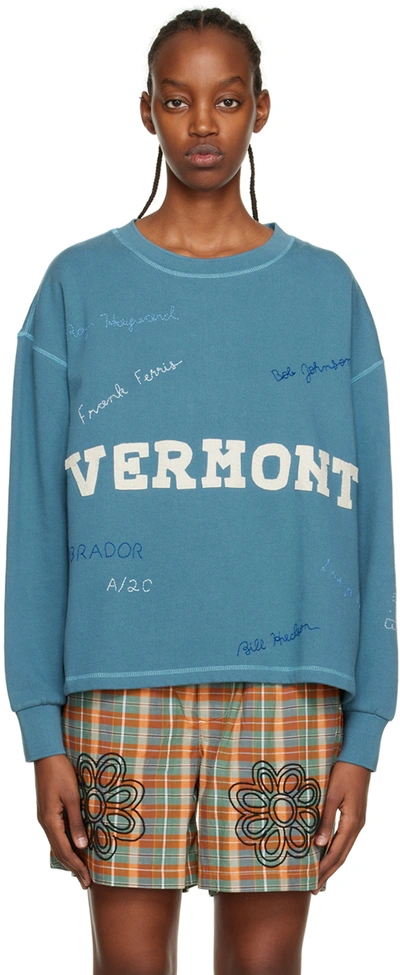 Bode Blue Vermon Keepsake Sweatshirt In Blue Multi | ModeSens