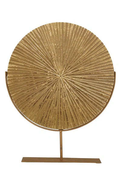 Vivian Lune Home Goldtone Wood Carved Starburst Sculpture With Stand
