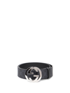 GUCCI `GG SUPREME` BELT WITH `G` BUCKLE