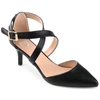 Journee Collection Women's Riva Crisscross Strap Pointed Toe Pumps In Black