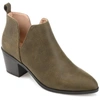 Journee Collection Womens Lola Pull On Stacked Heel Booties In Green