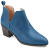 Journee Collection Womens Lola Pull On Stacked Heel Booties In Blue