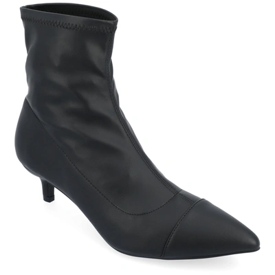 Journee Collection Women's Jadde Pointed Toe Kitten Heel Dress Booties In Black