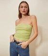 Michael Stars Alexis Shine Tube Top In Lime