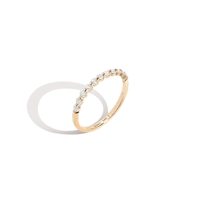 Aurate New York Half-studded Prong Diamond Gold Band In Rose
