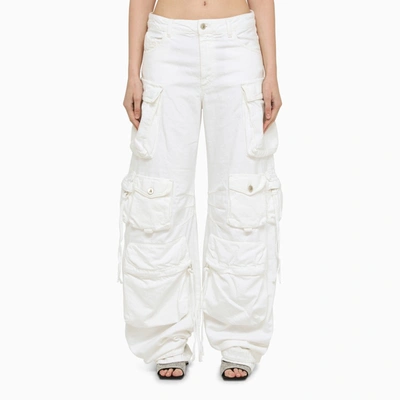 Attico Fern Cargo Pocket Jeans In White