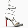 Attico Adele Snakeskin-print Sandals In Black And White Leather Woman In White