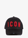 Dsquared2 Icon Black Logo-embroidered Cotton Cap In Red