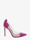 Gianvito Rossi Plexi 85 Patent-leather And Pvc Pumps In Pink