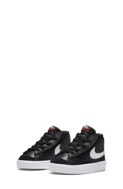 Nike Kids' Blazer Mid '77 Trainer In Black/ White/ White/ Orange