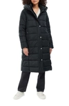 Barbour Zenia Quilted Coat In Black/ Mono Tartan