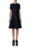 Akris Techno Grid Fit & Flare Dress In 009 Black