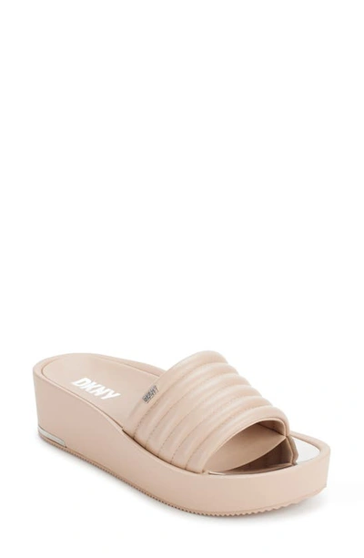 Dkny Jasna Platform Slide Sandal In Gold Sand