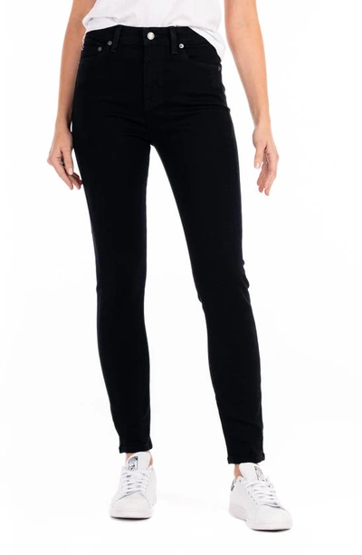 Modern American Soho High Waist Ankle Skinny Jeans In Solid Blk