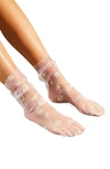 High Heel Jungle Daisy Tulle Socks In Pink