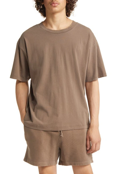 Elwood Core Oversize Cotton Jersey T-shirt In Vintage Brown
